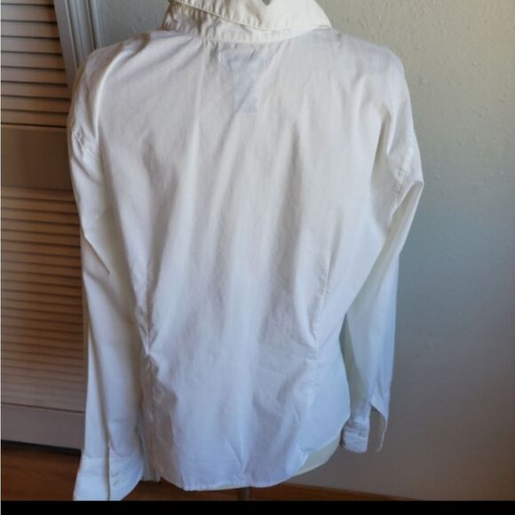 NWOT Hannah Textured White Button Down Shirt - Picture 5 of 7
